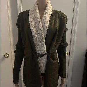 Ladies faux leather sweater!